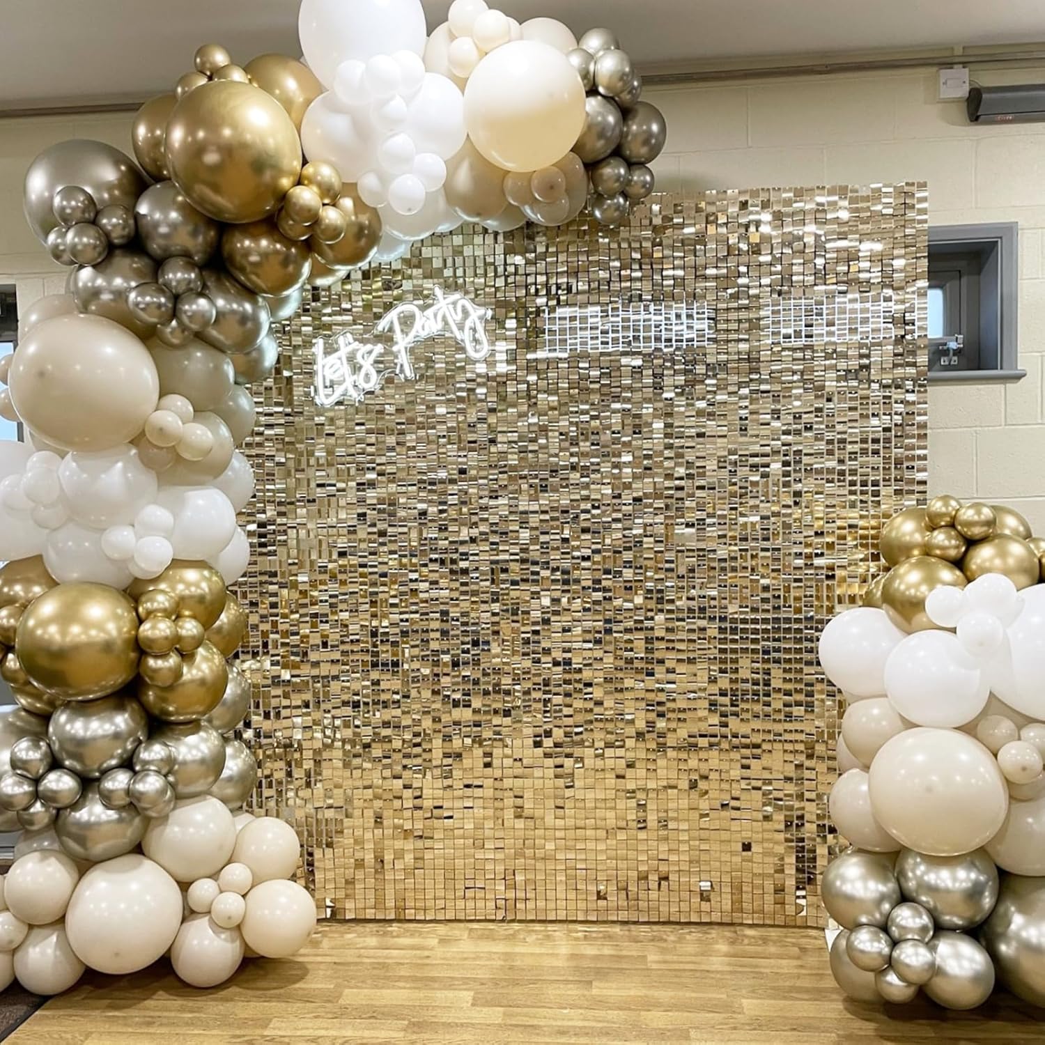 Pvc Panel Background - 12 шт. светло-золотистых мерцающих панелей для
