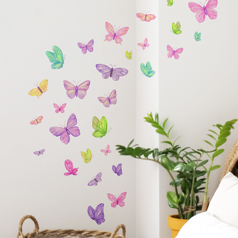 Pvc Panel Background - Романтические наклейки на стену с бабочками,