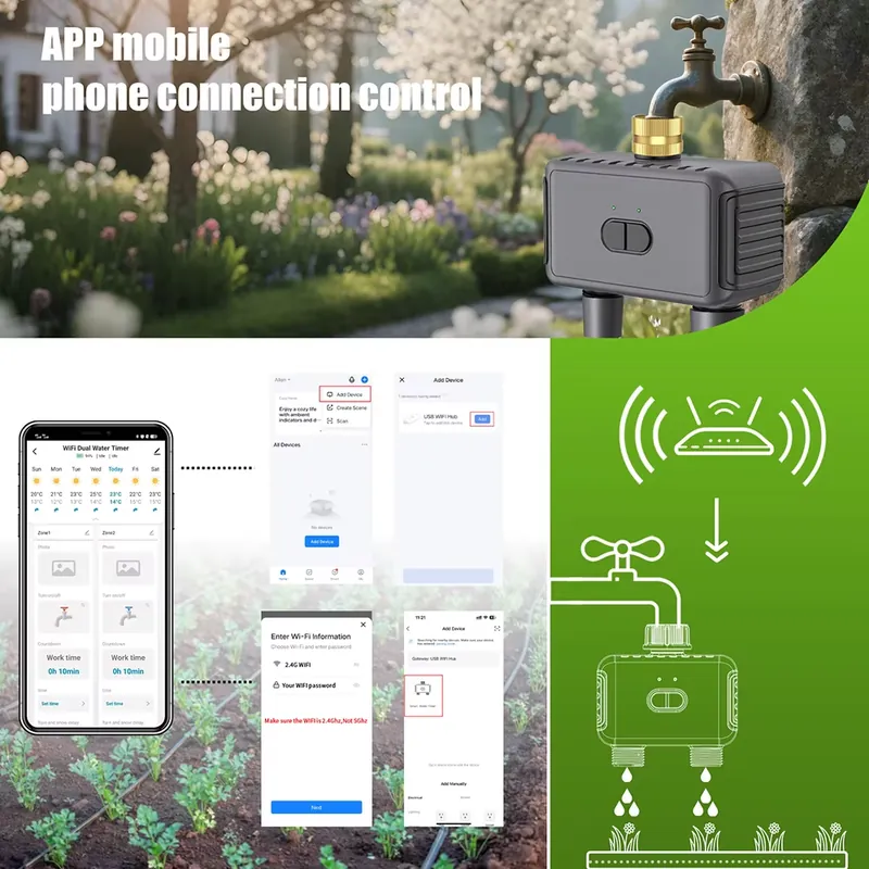 WAP01 Умный таймер полива с Wi – обзор и цена Timer Dual Outlet